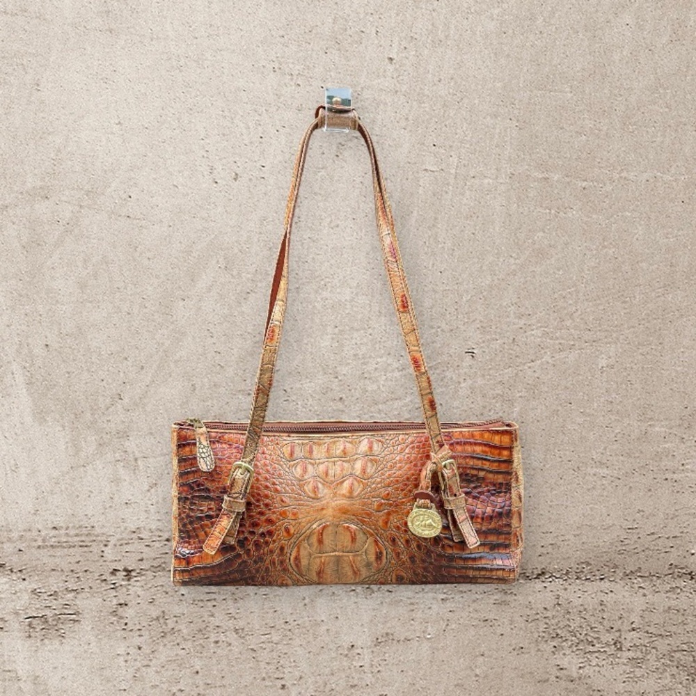 Brahmin pecan leather purse bag